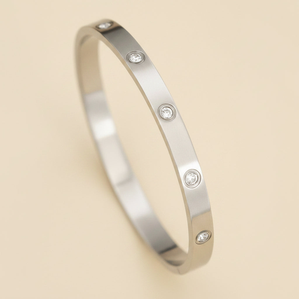 Bangle Bracelets in 18k Gold Plate, Tarnish Resistant with Hinge