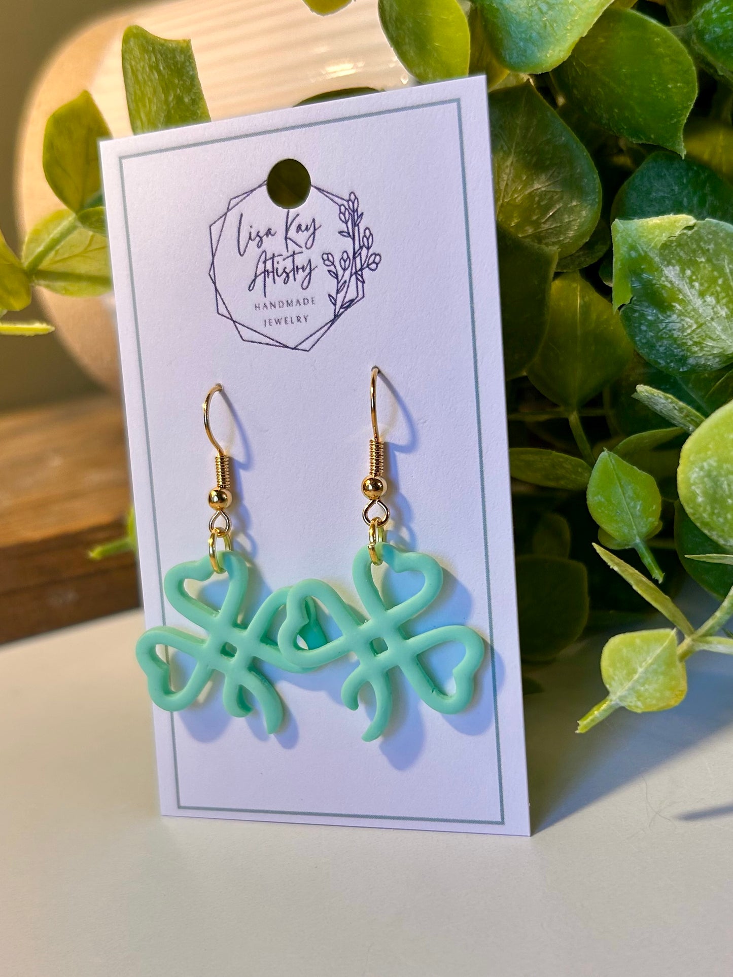 Mint Shamrocks dangles