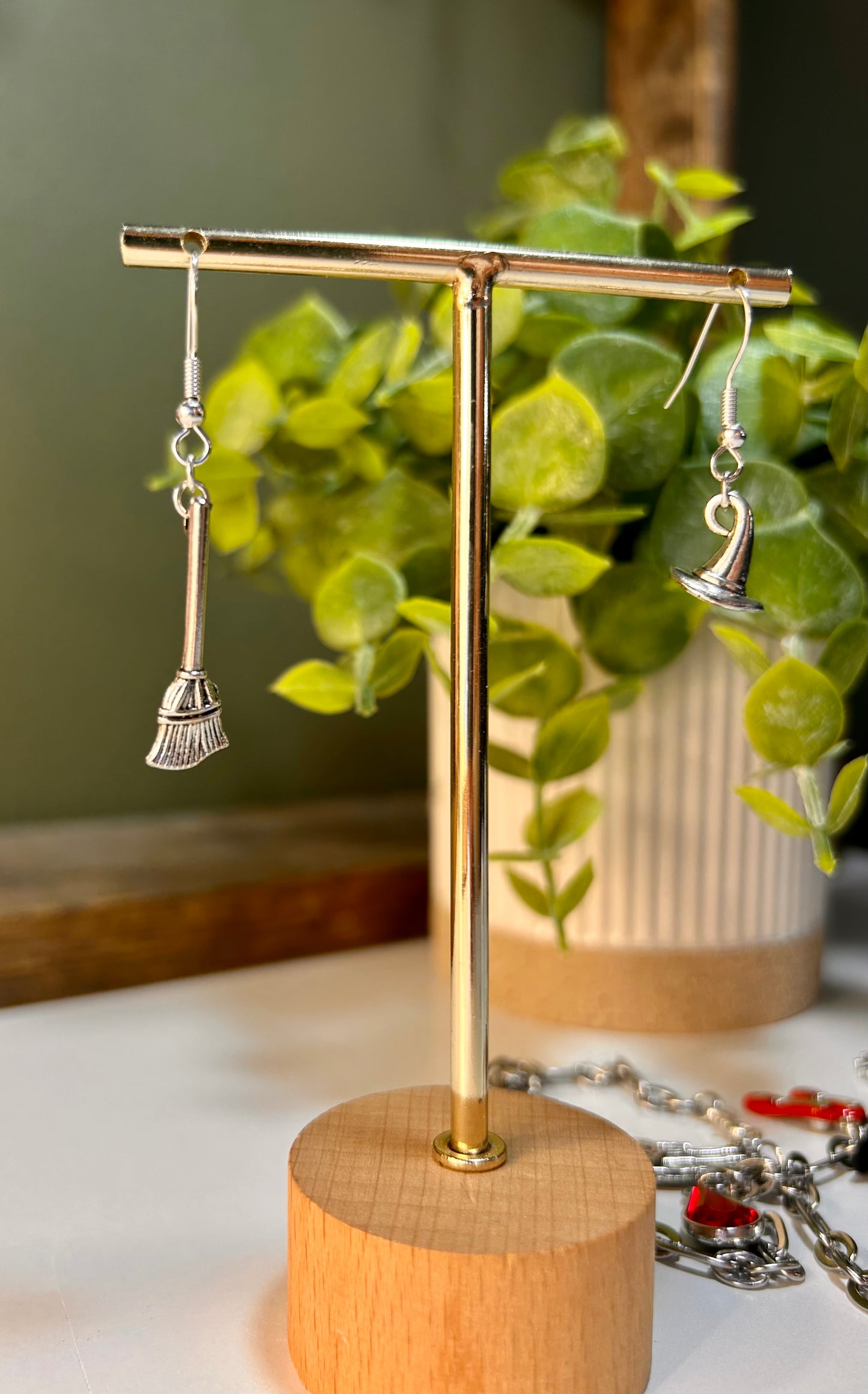 Wizard of Oz Charm Inspired Necklace, Earrings and Bracelet – Witch Hat, Broom, Ruby Slippers & More