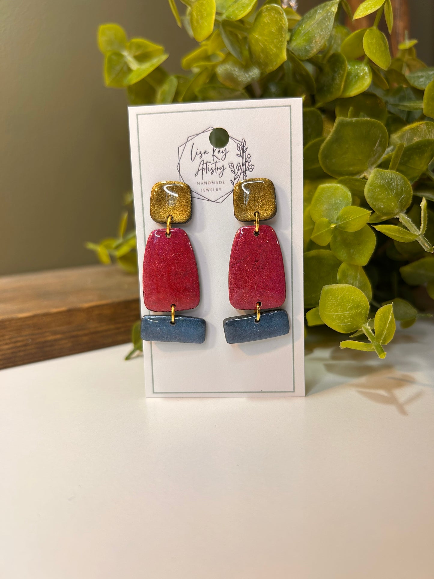 Geometry Trapezoid Multicolor Dangle