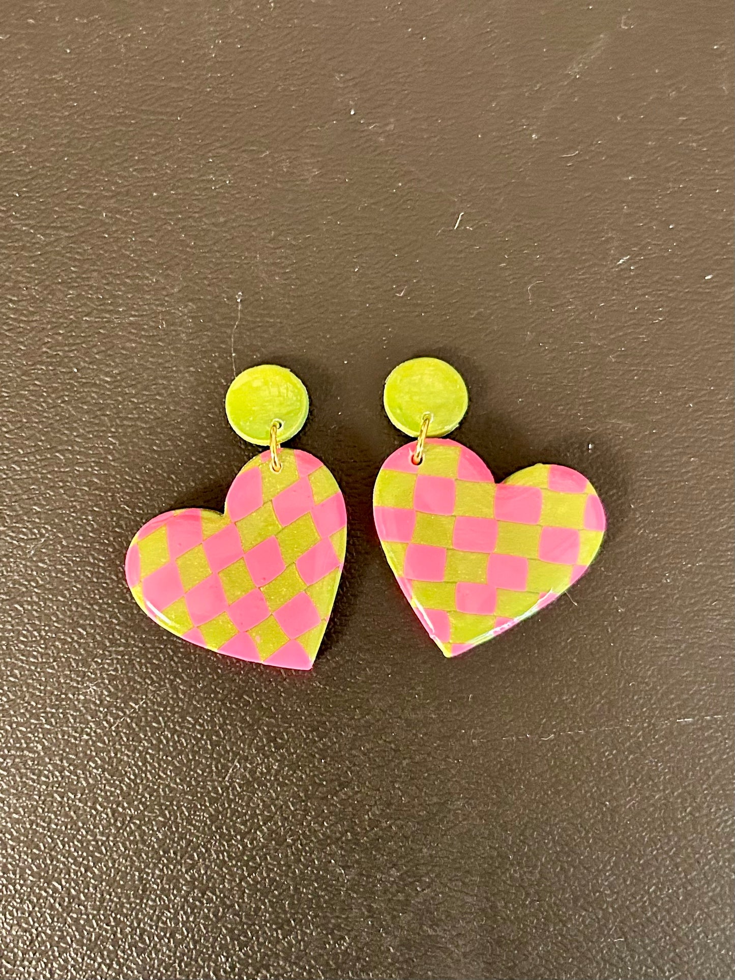Pink Green Hearts