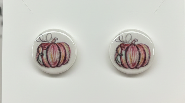 Pumpkin Scribbles Dangle Earrings