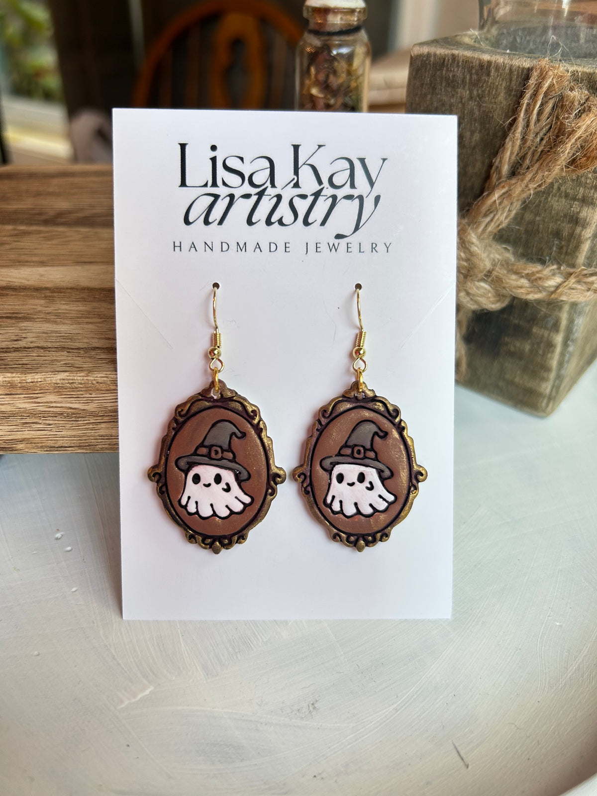 Velvet Specter Cameo Dangle Earrings
