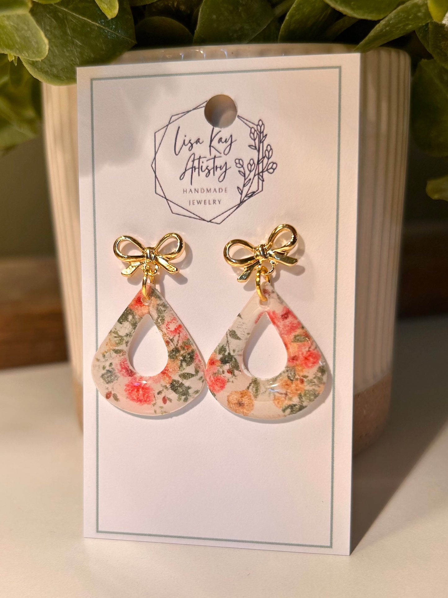 Floral small open teardrop One Piece