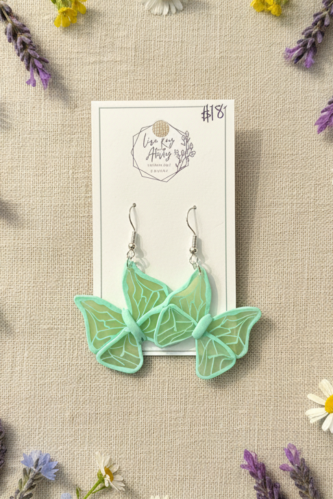 Dopamine Mint Green Butterfly Dangles