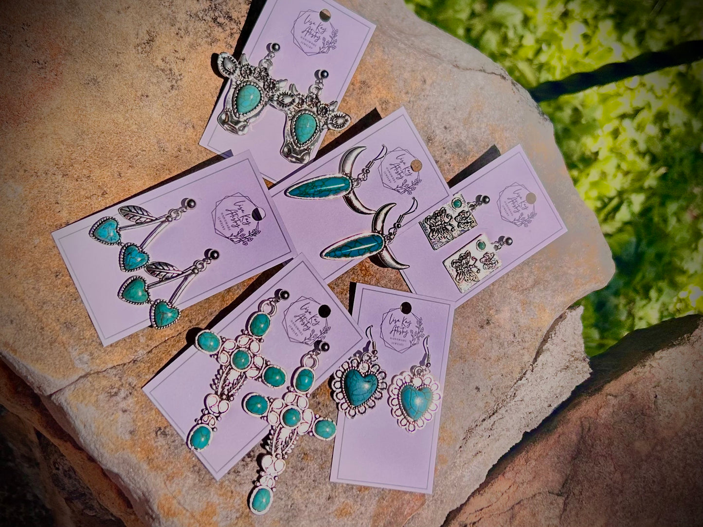 Fancy Cattle Faux Turquoise and Steel Charms