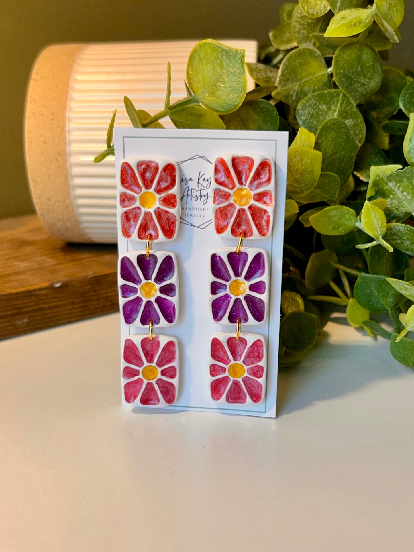 Matisse Inspired 3 flower Dangle