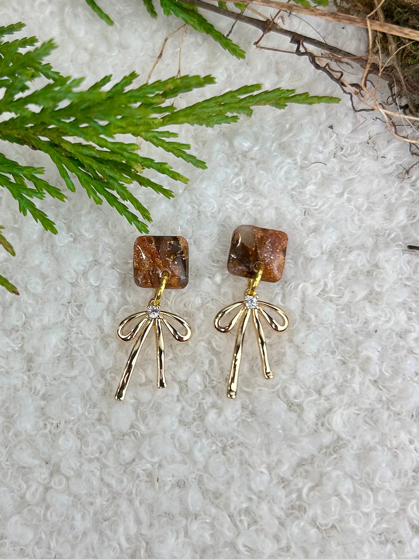 Forest Floor Mini Bow Dangles