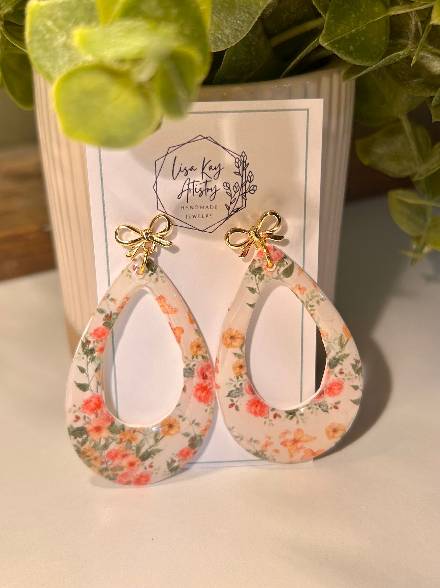 Floral Large open teardrop One Piece