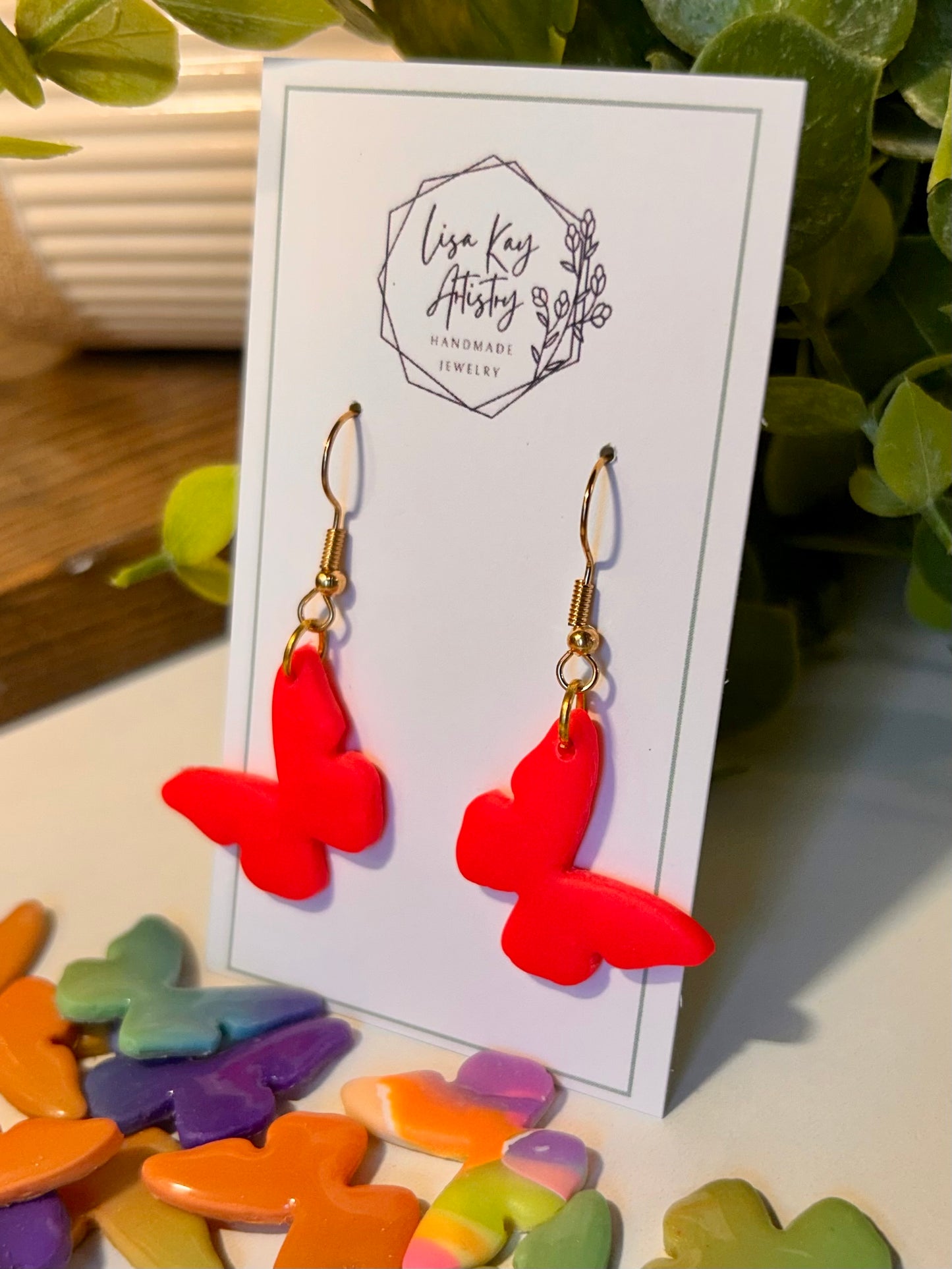 Matte Butterfly Dangles or Studs