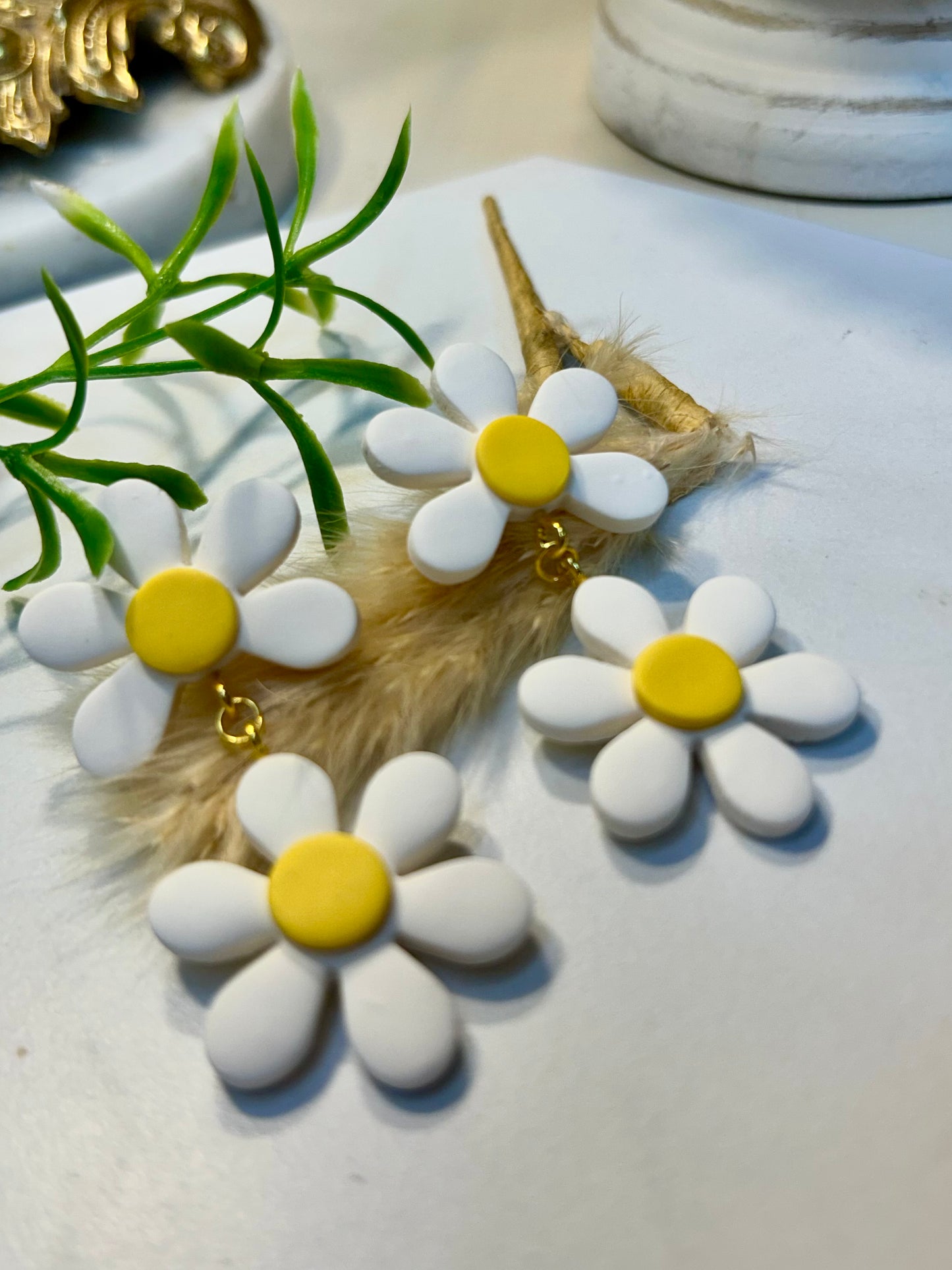 Double Daisy Dangles