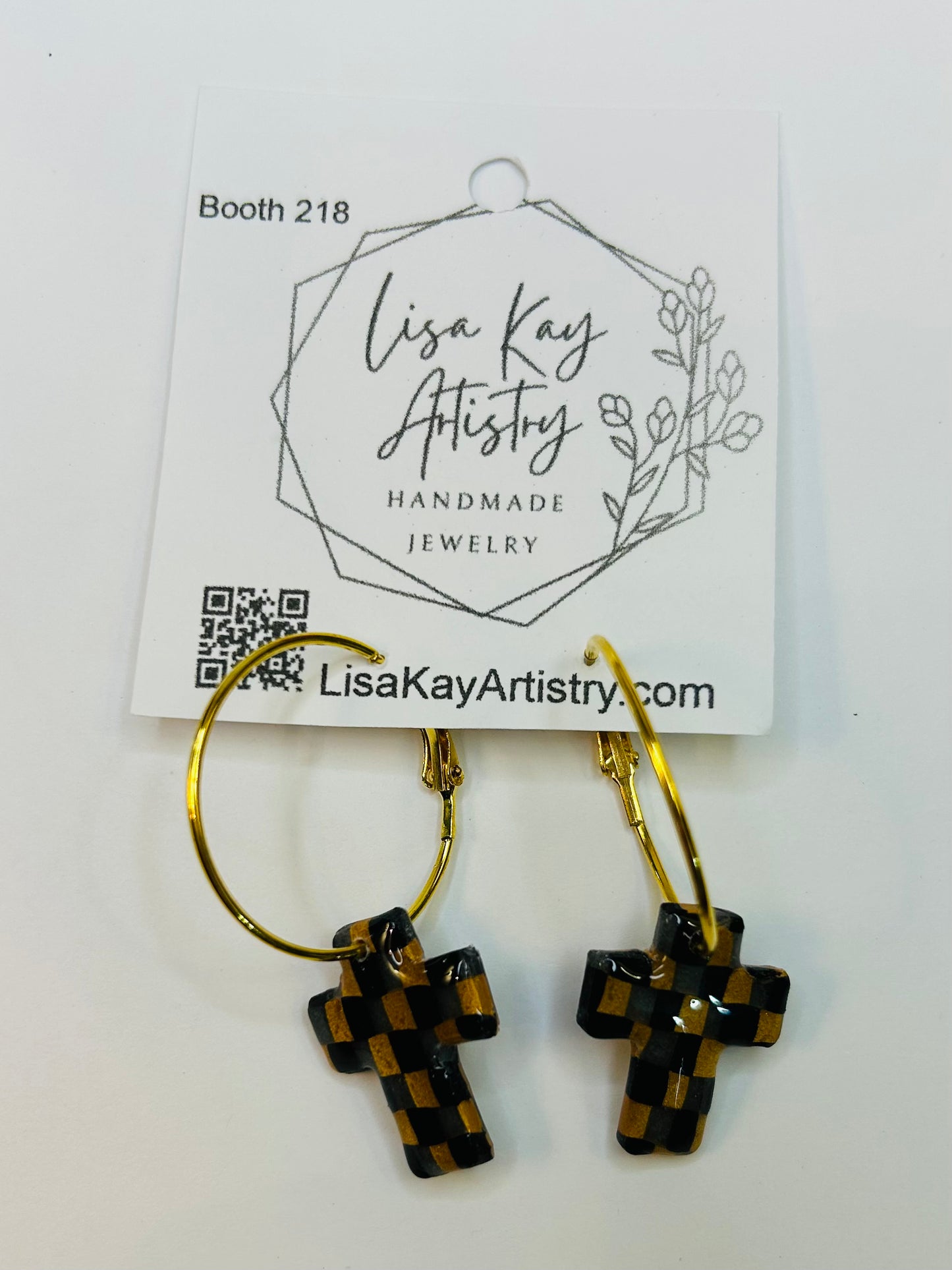 Day & Night Checkered Cross Hoops