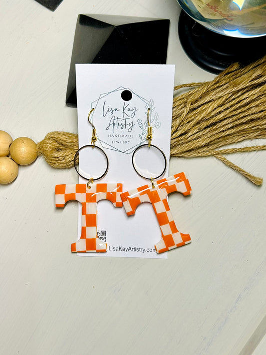 Tennessee Checkerboard with Circle Charm - 1.5 inch