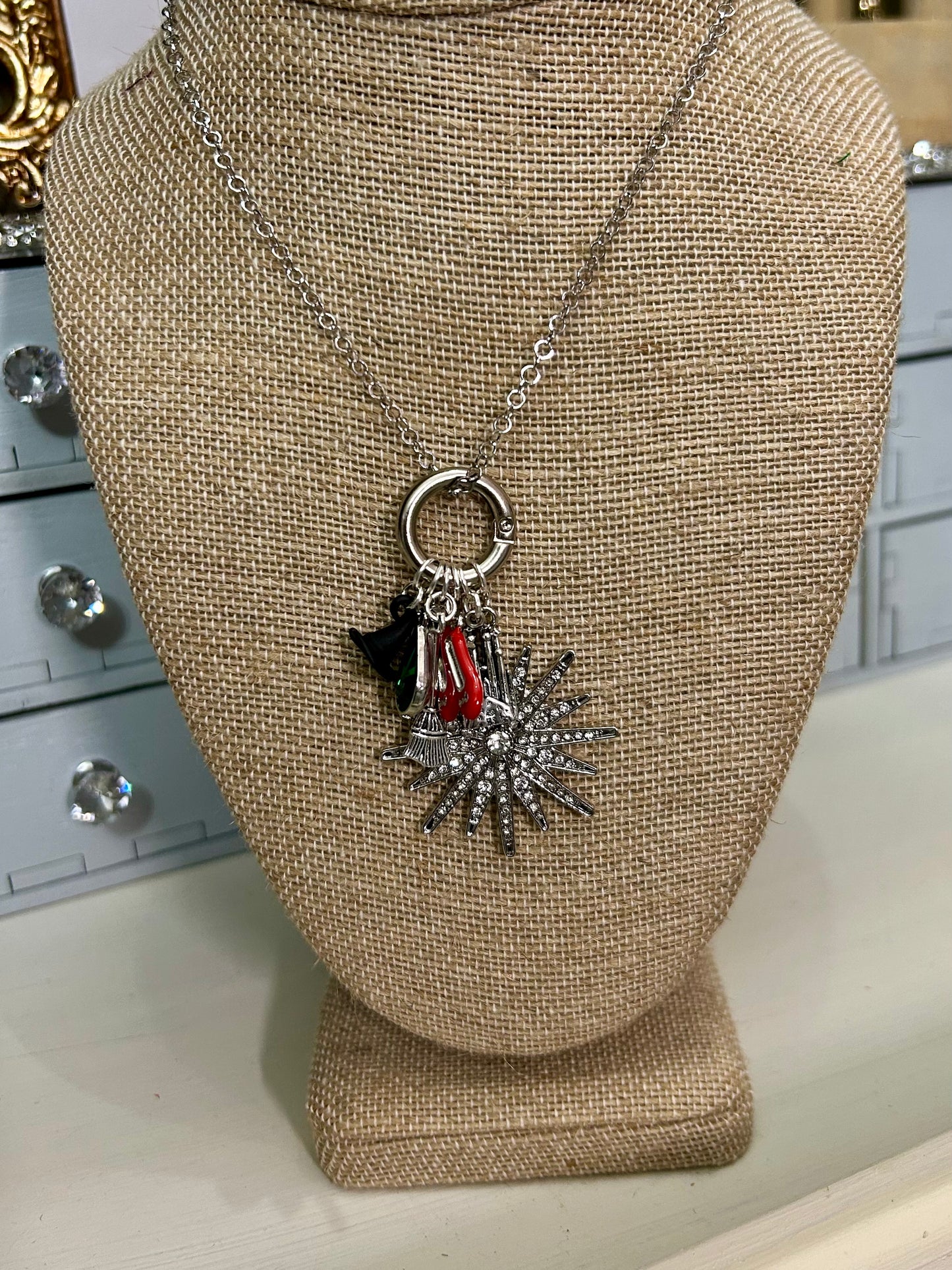 Wizard of Oz Charm Inspired Necklace – Witch Hat, Broom, Ruby Slippers & More