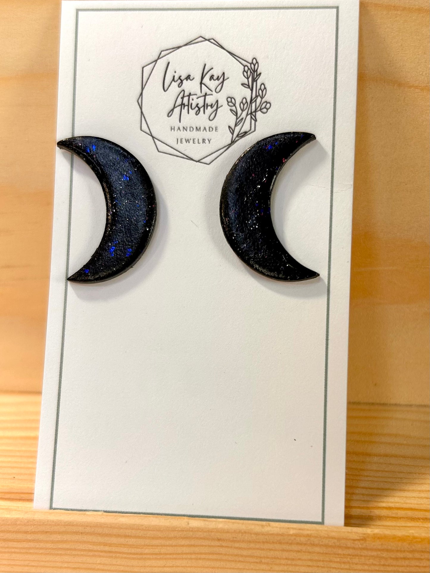 Northern Lights Small Crescent Moon studs