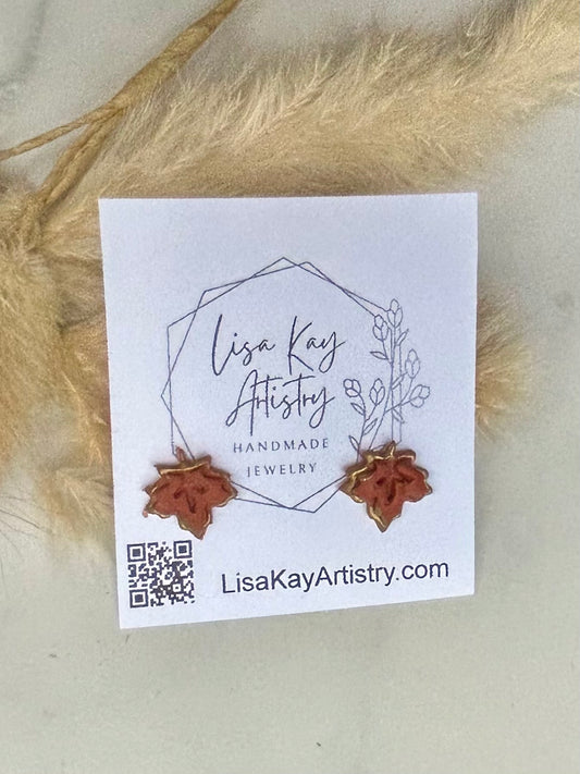 Fall Maple Leaf (Tiny) Studs