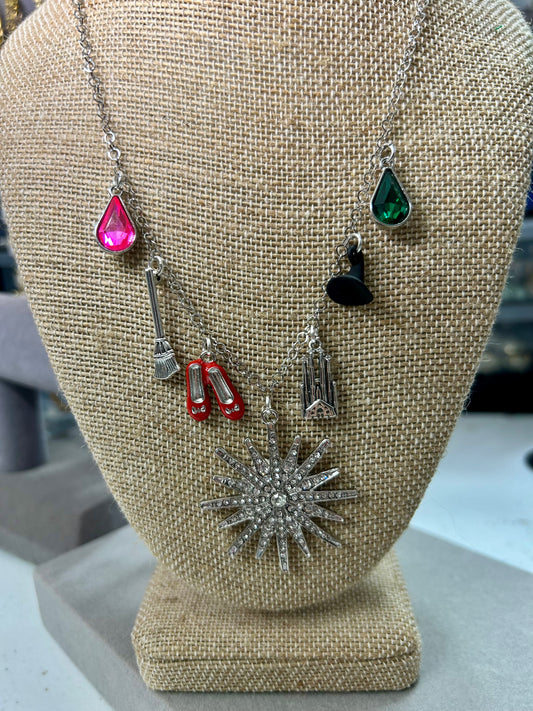 Wizard of Oz Charm Inspired Necklace – Witch Hat, Broom, Ruby Slippers & More