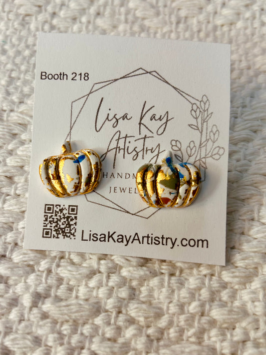 Golden Fall Pumpkins (small stud)