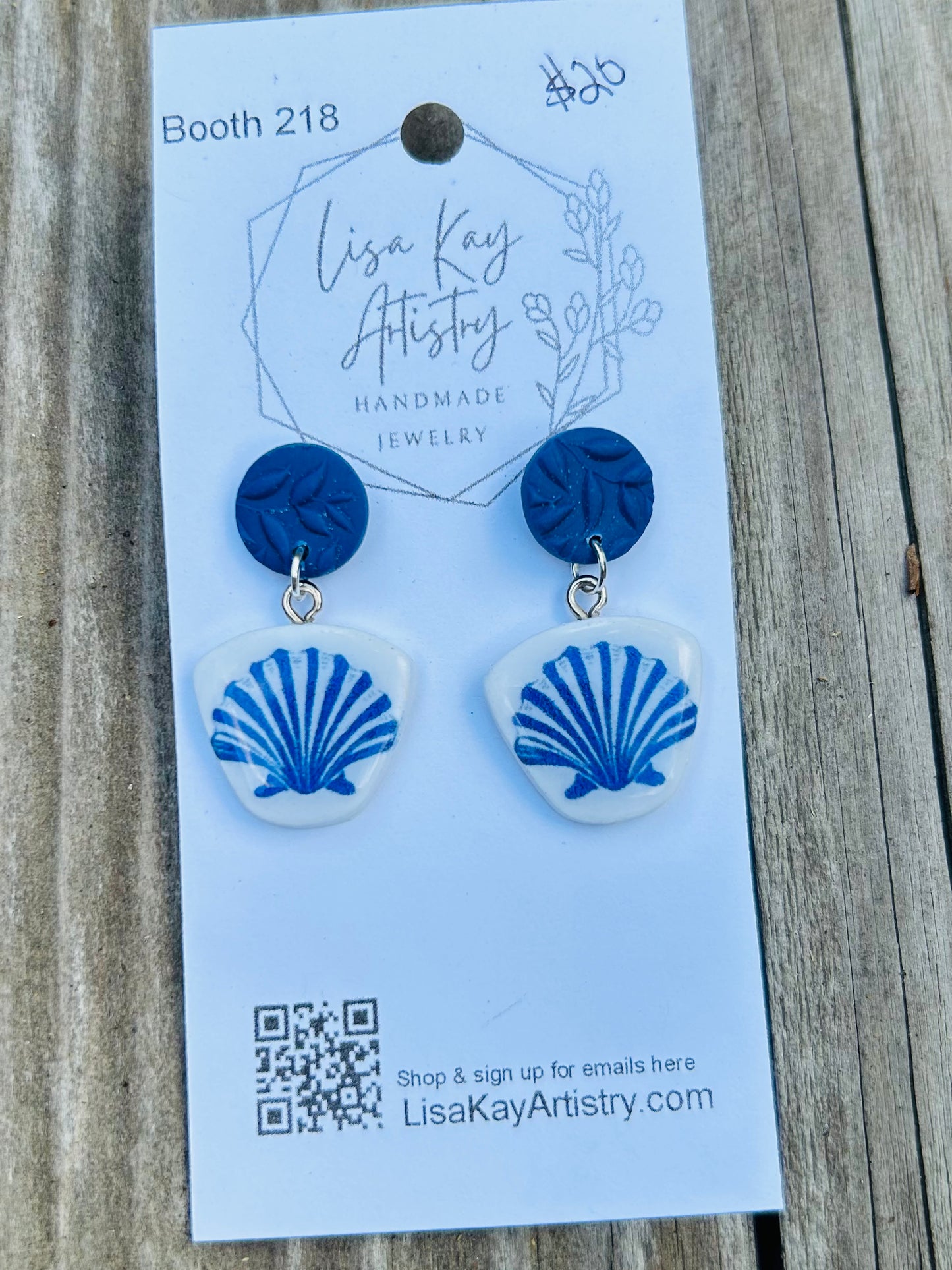 Delft Seaside Dangle Scollop Shell Small 2 Piece