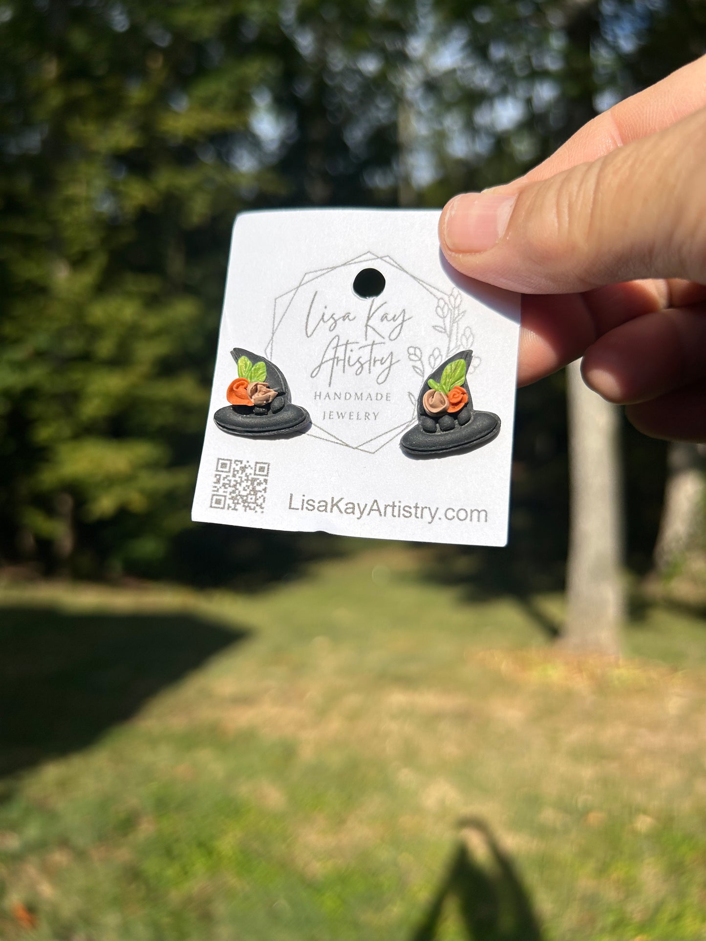 Floral Witch Hat Stud