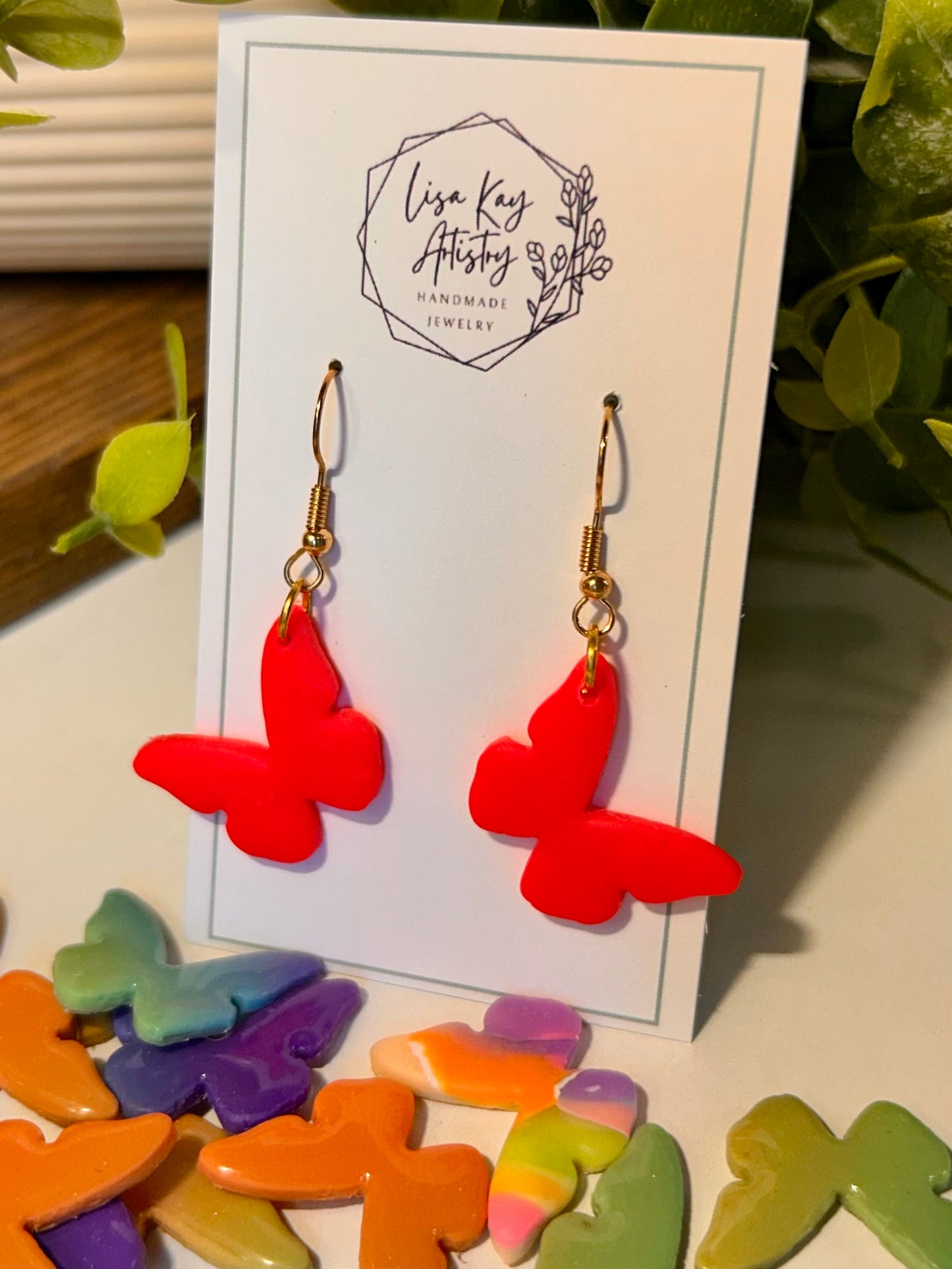 Matte Butterfly Dangles or Studs