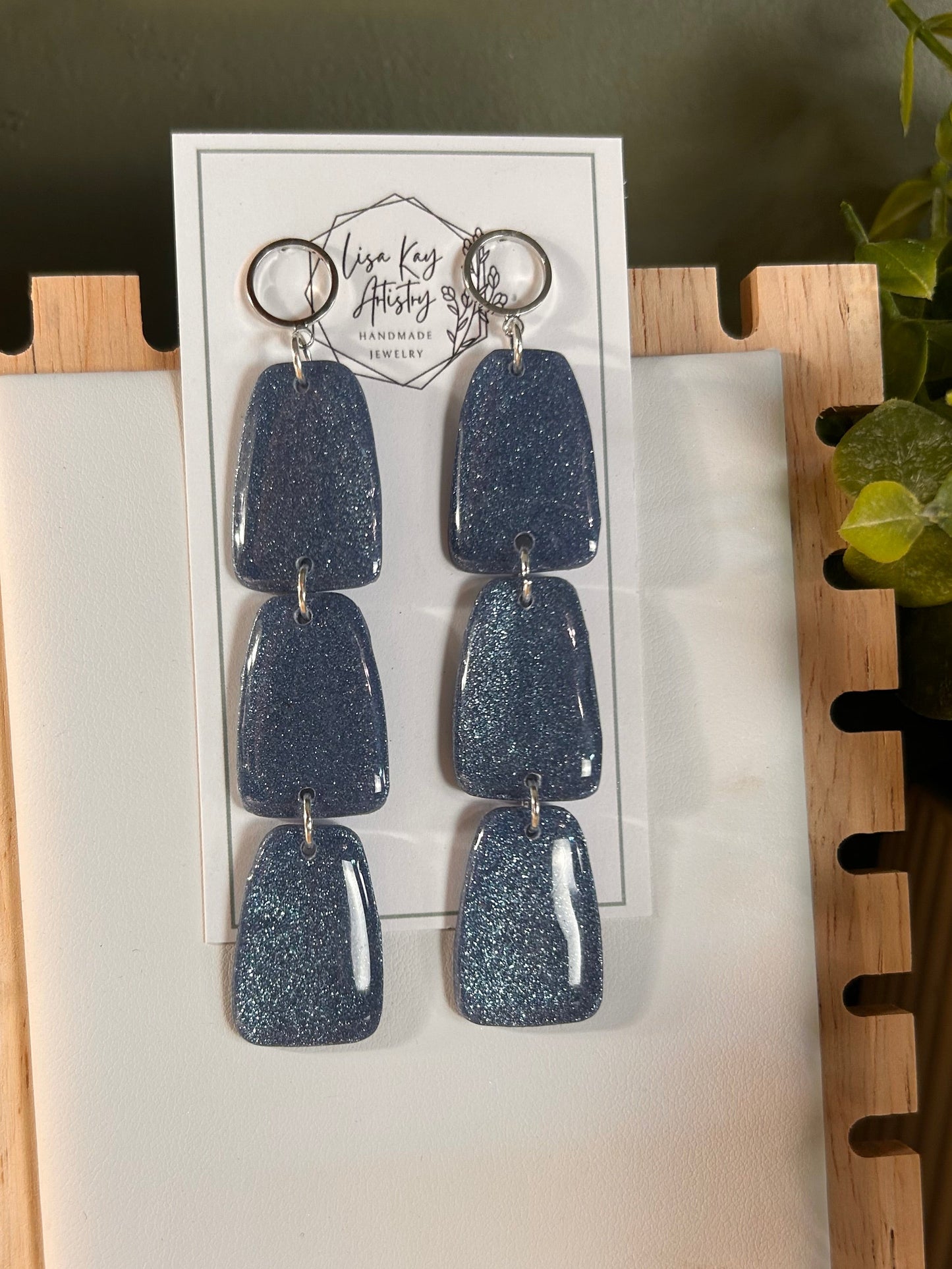 Statement Northern Lights Steel Blue Dangles