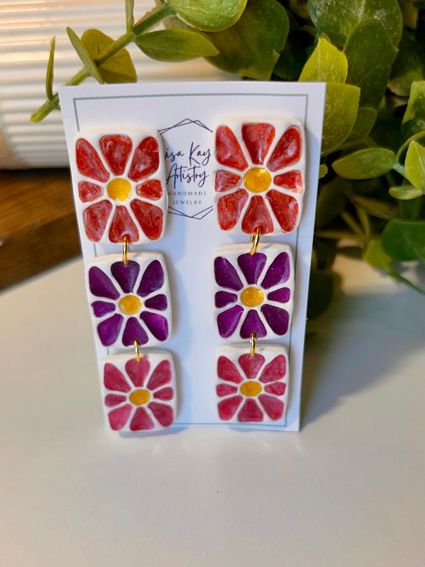 Matisse Inspired 3 flower Dangle