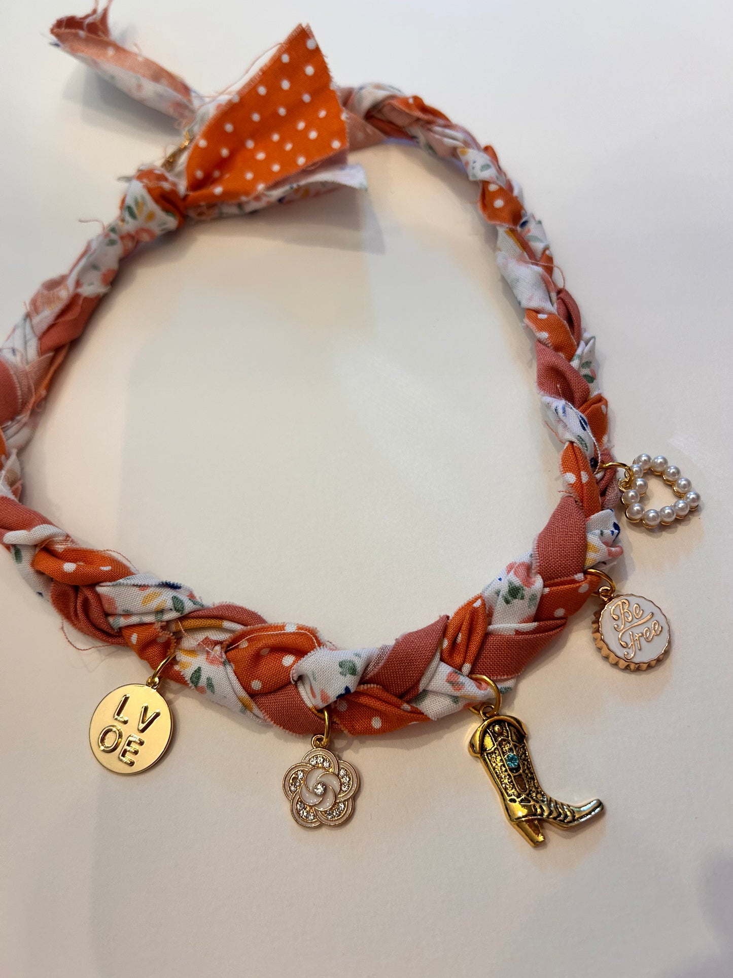 Braided Bandana Charm Necklaces