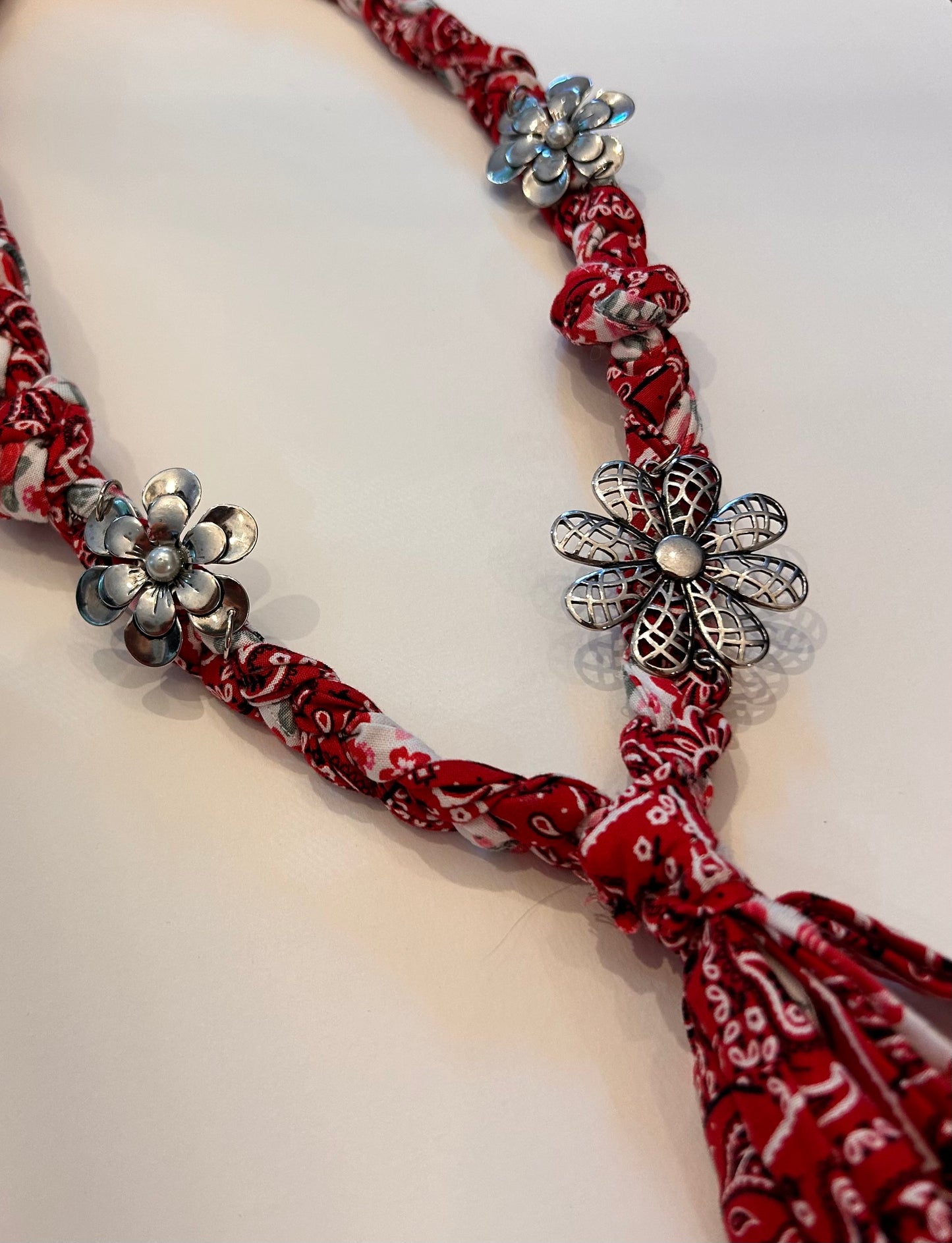 Braided Bandana Charm Necklaces