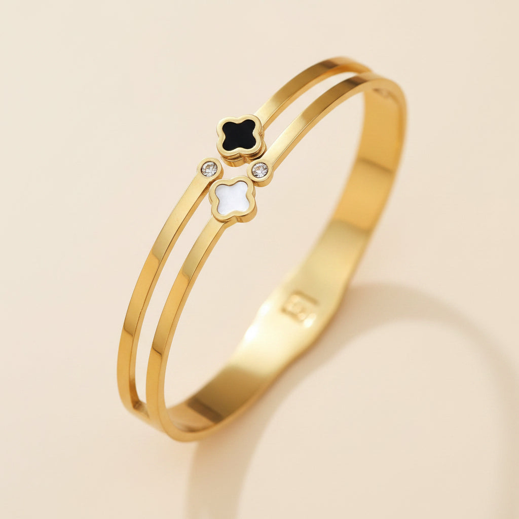 Bangle Bracelets in 18k Gold Plate, Tarnish Resistant with Hinge