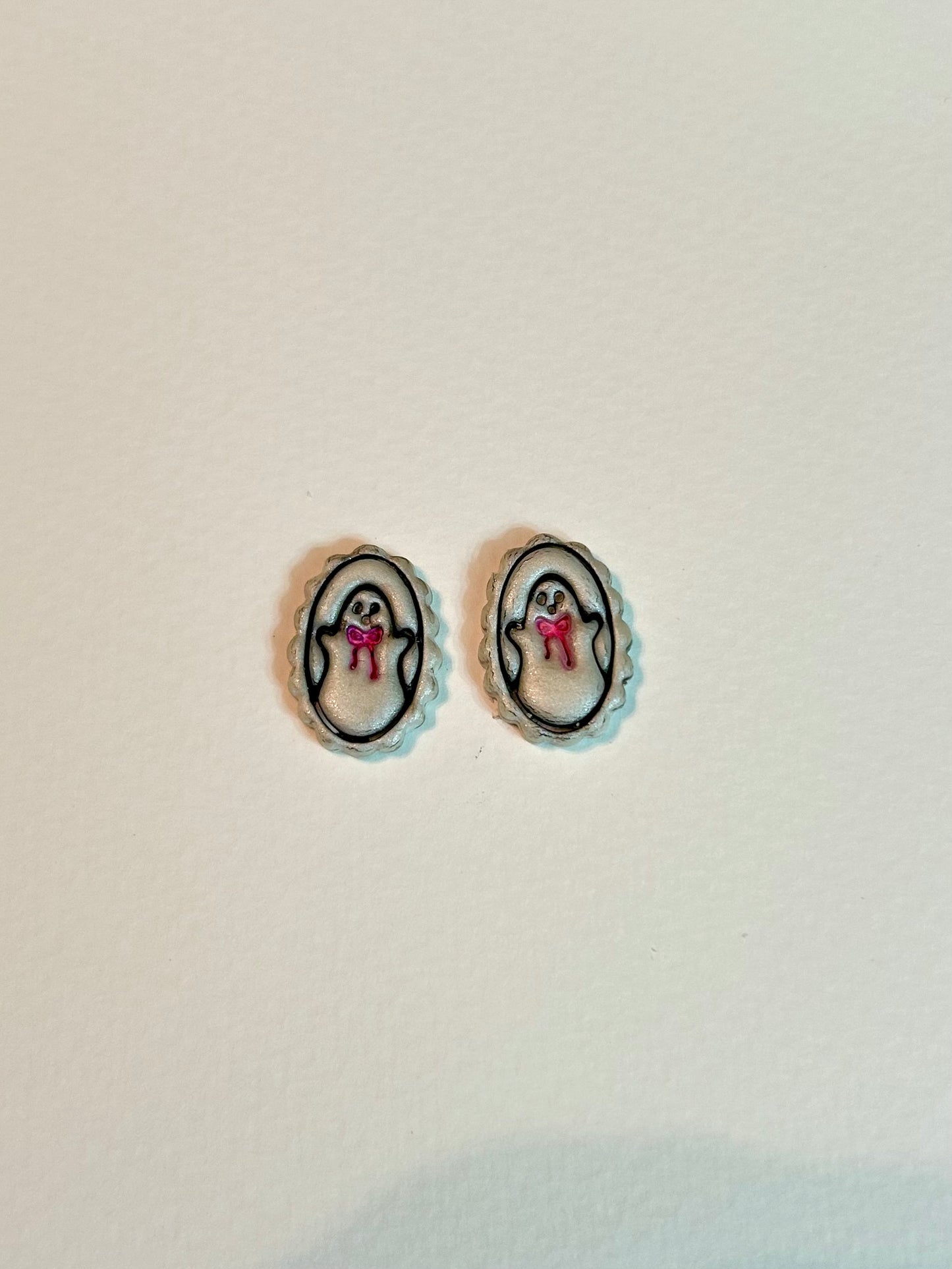 Pearl Ghost Cameo Earrings or Charms