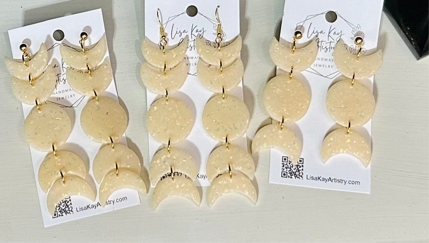Moon Phase 5 Piece Opal Dangle