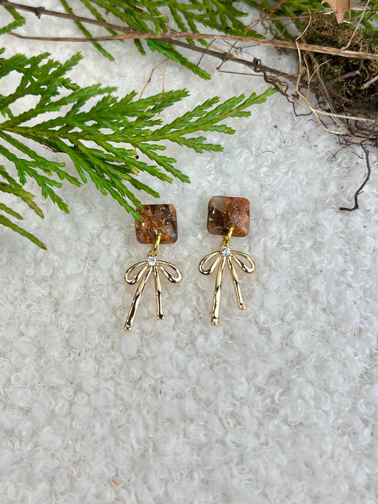 Forest Floor Mini Bow Dangles