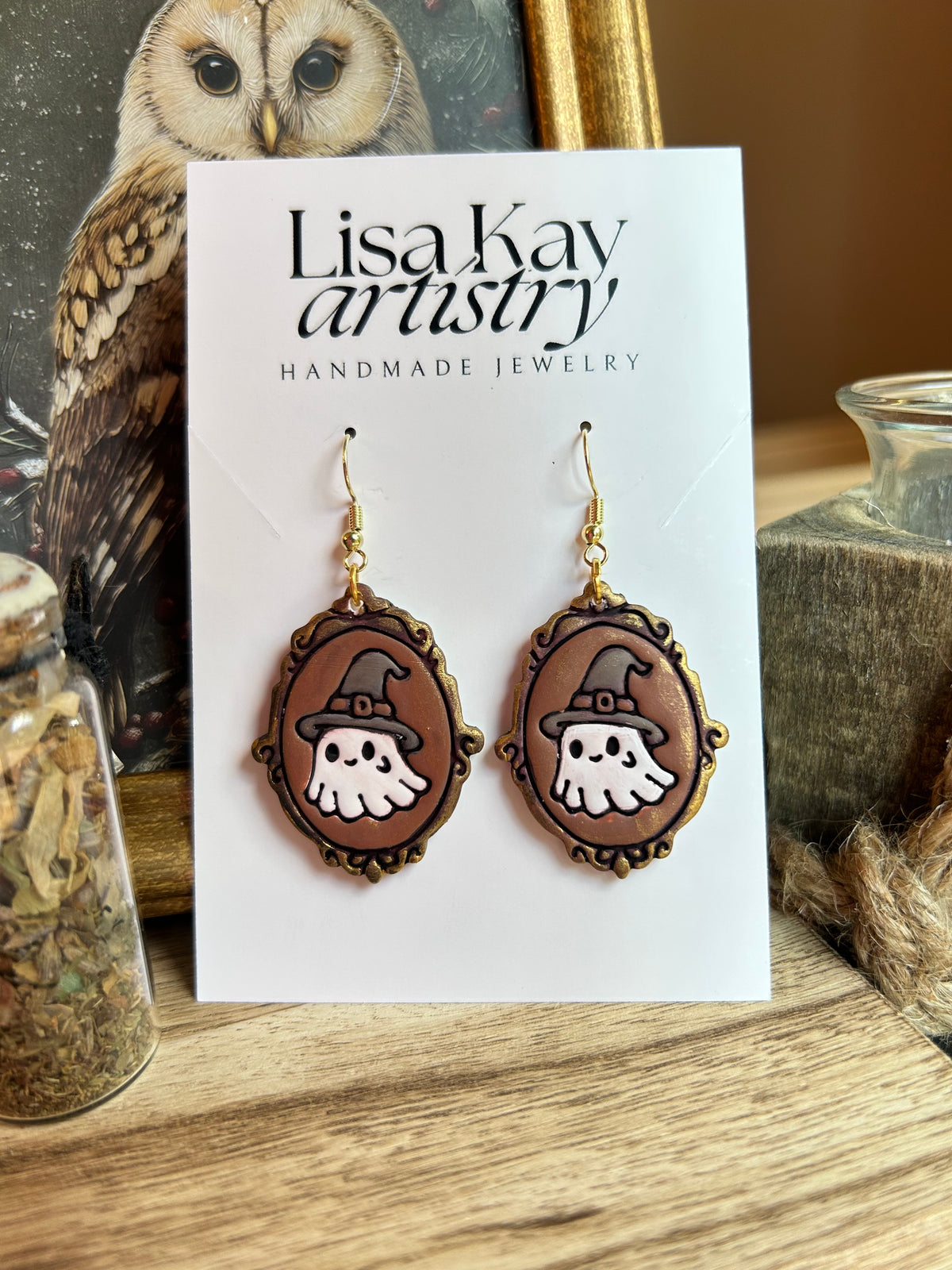 Velvet Specter Cameo Dangle Earrings