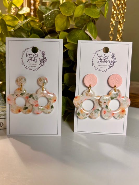 Buttercream and Pink 5 petal flower Garden Party