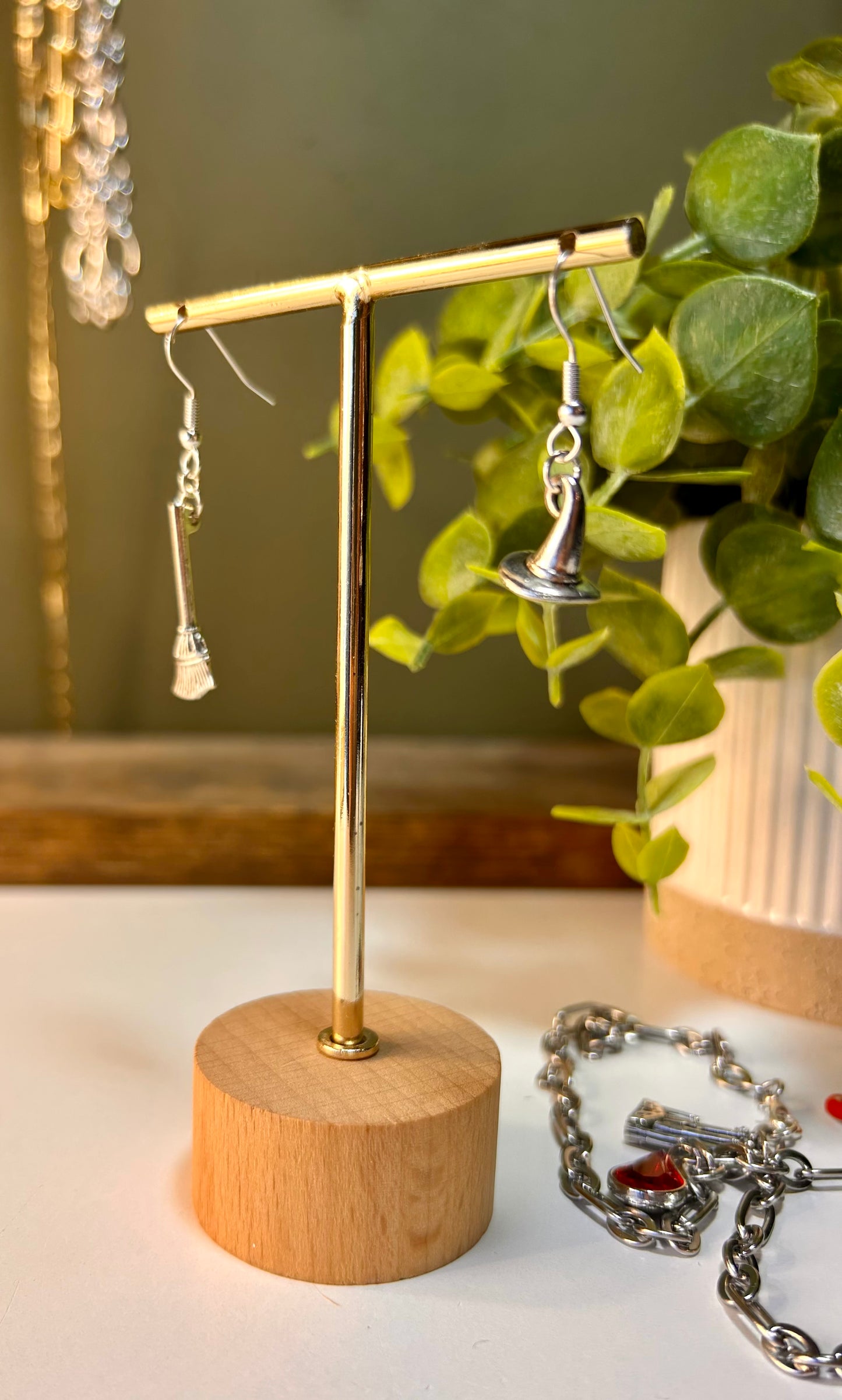 Wizard of Oz Charm Inspired Necklace, Earrings and Bracelet – Witch Hat, Broom, Ruby Slippers & More