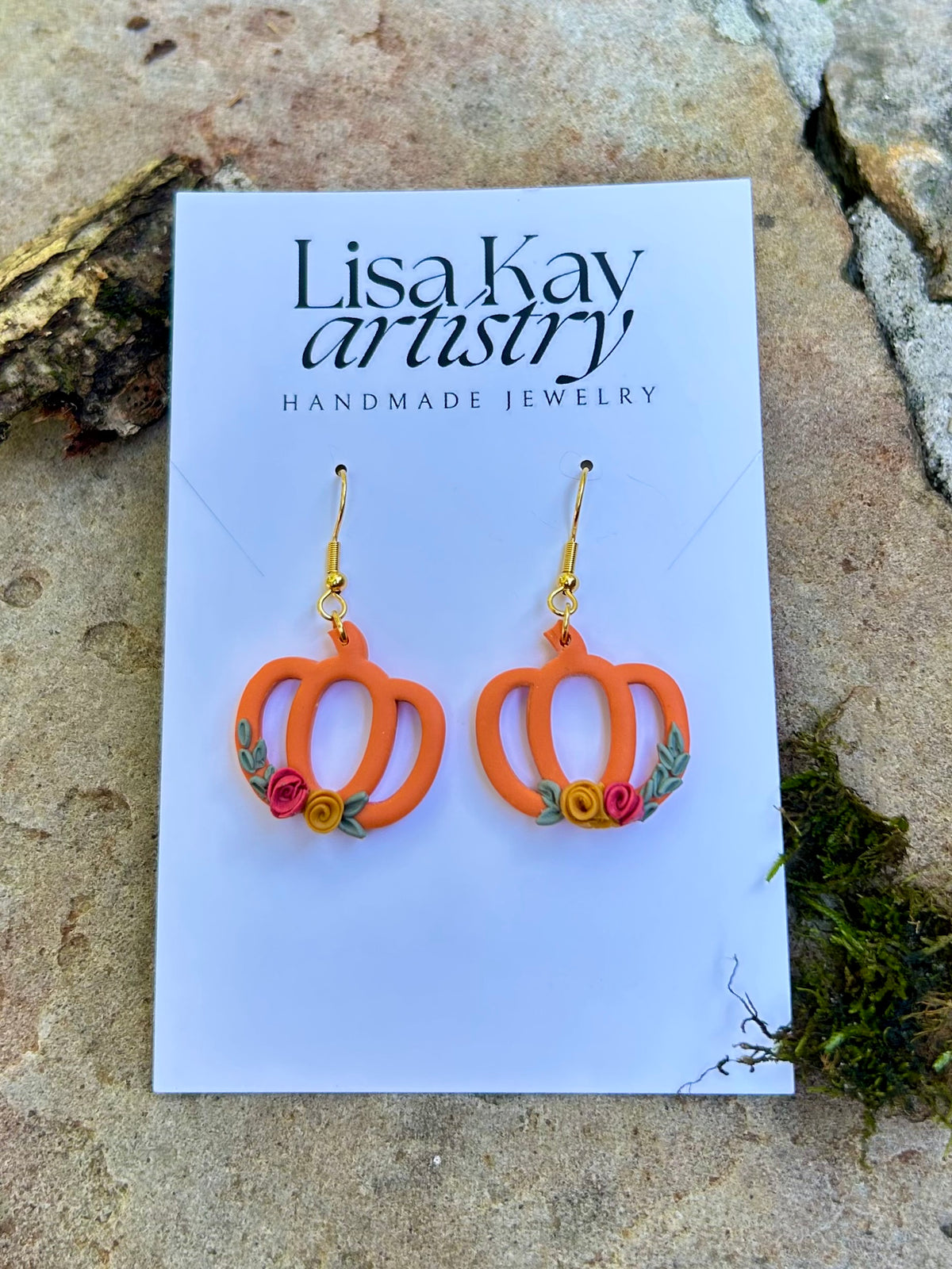 Orange Pumpkin Dangle Earrings 2.0