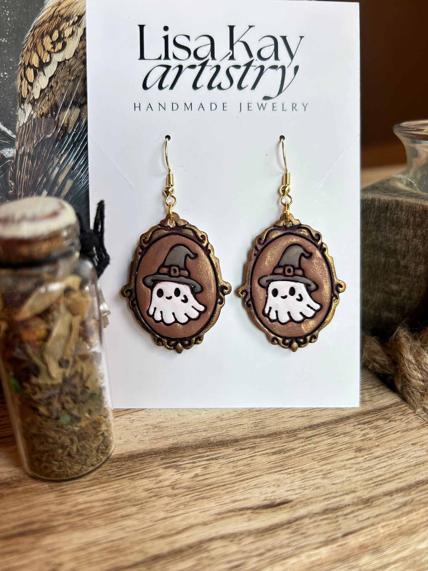 Velvet Specter Cameo Dangle Earrings