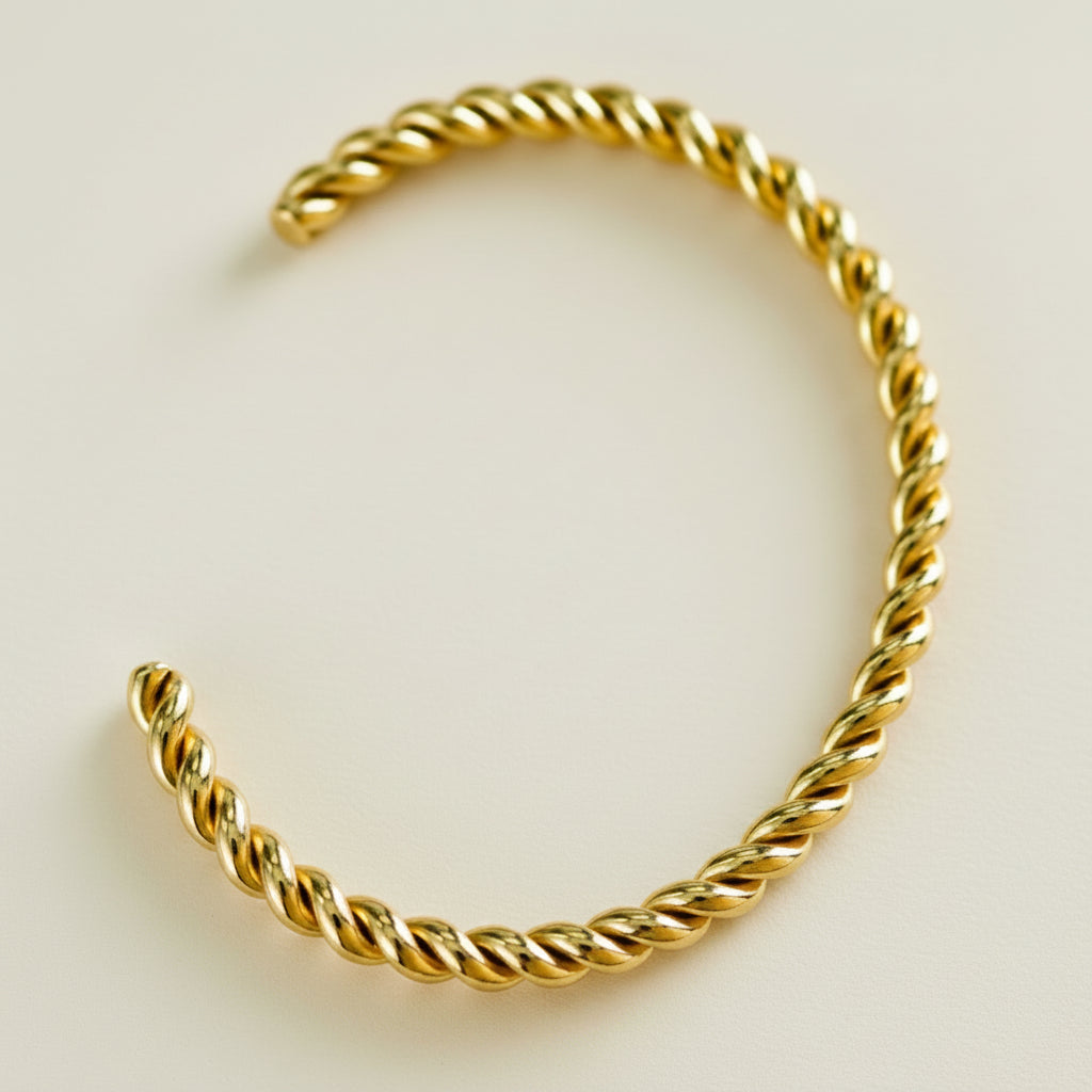 Bangle Bracelets in 18k Gold Plate, Tarnish Resistant with Hinge