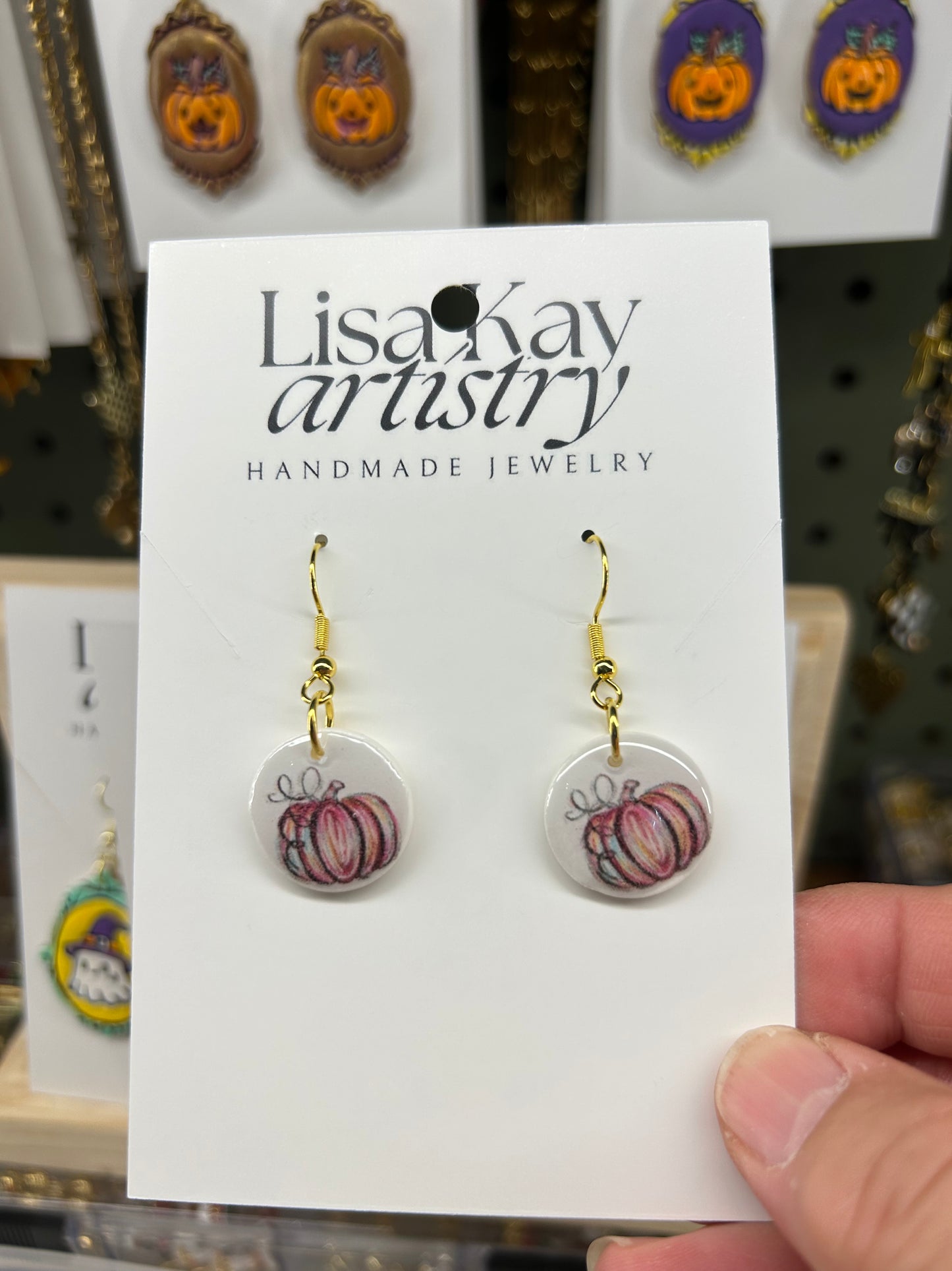 Pumpkin Scribbles Dangle Earrings