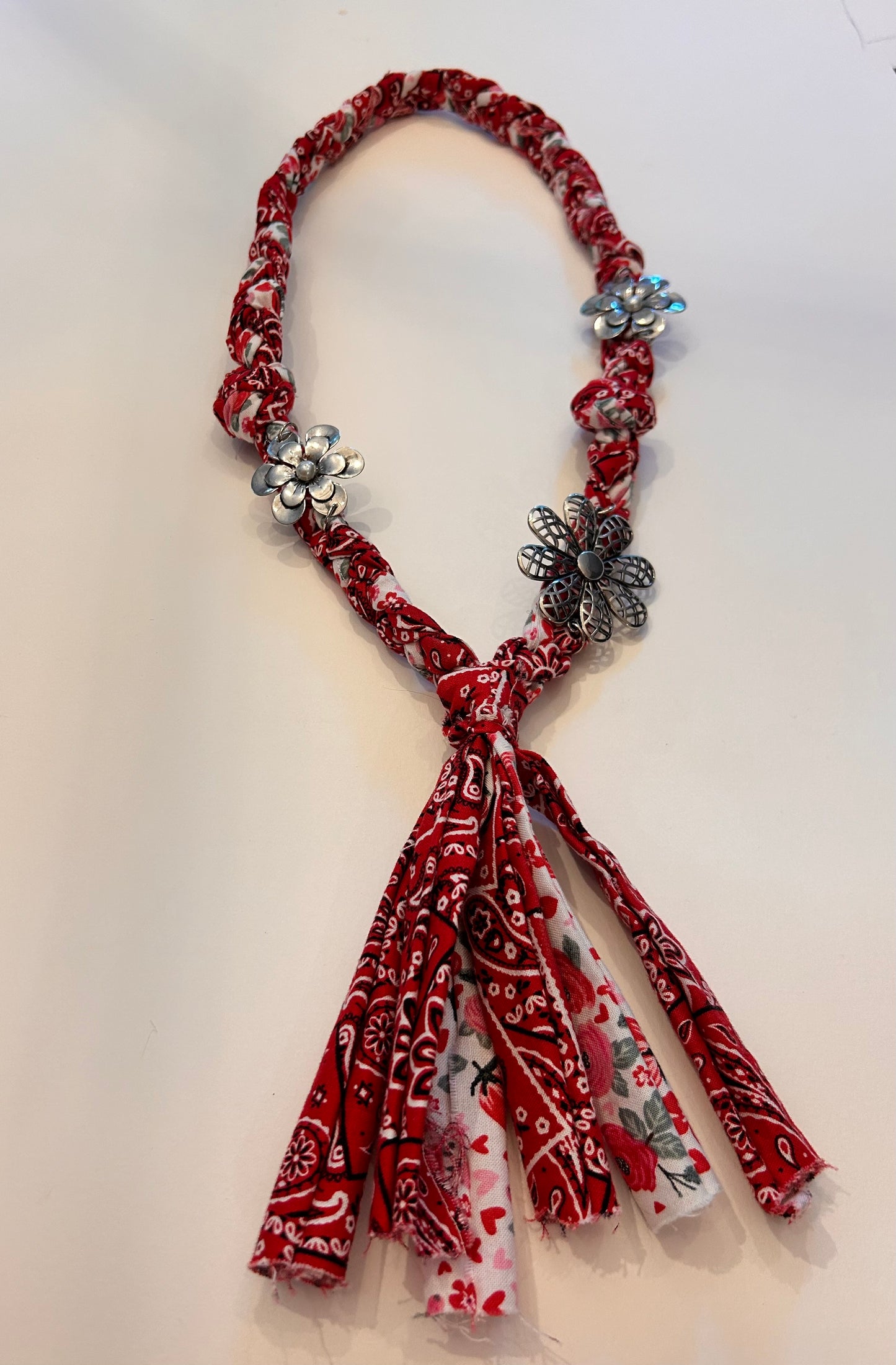 Braided Bandana Charm Necklaces