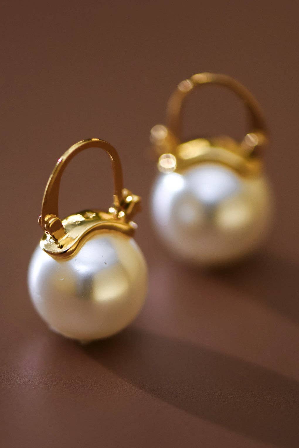 Pearl and 18K Gold PVD Plated Stainless Steel Pearl Drop Earrings - 8036