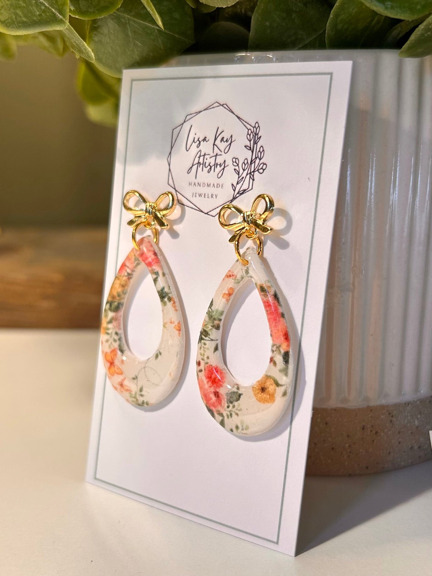 Floral medium open teardrop One Piece