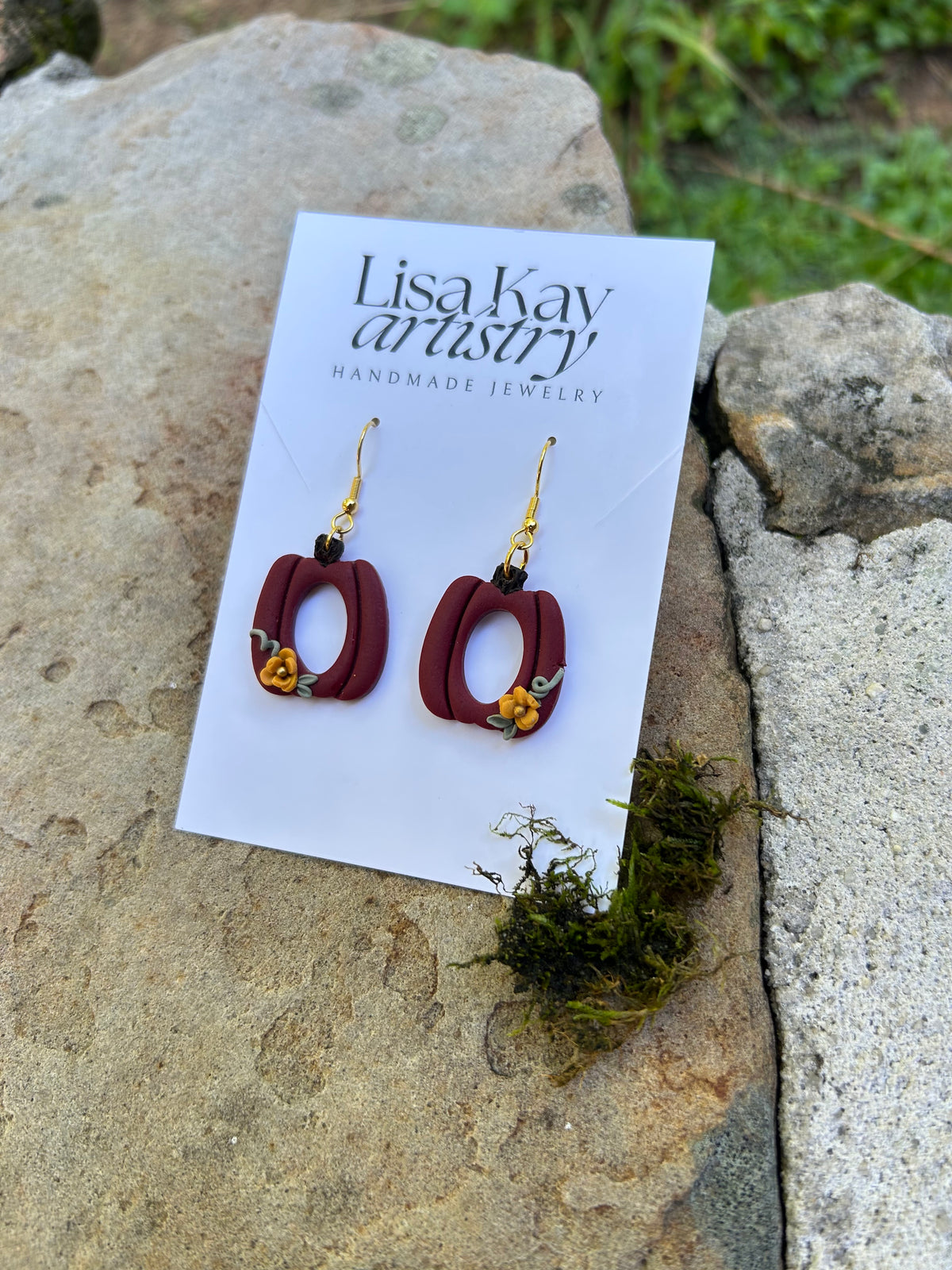 Cranberry Pumpkin Dangle Earrings