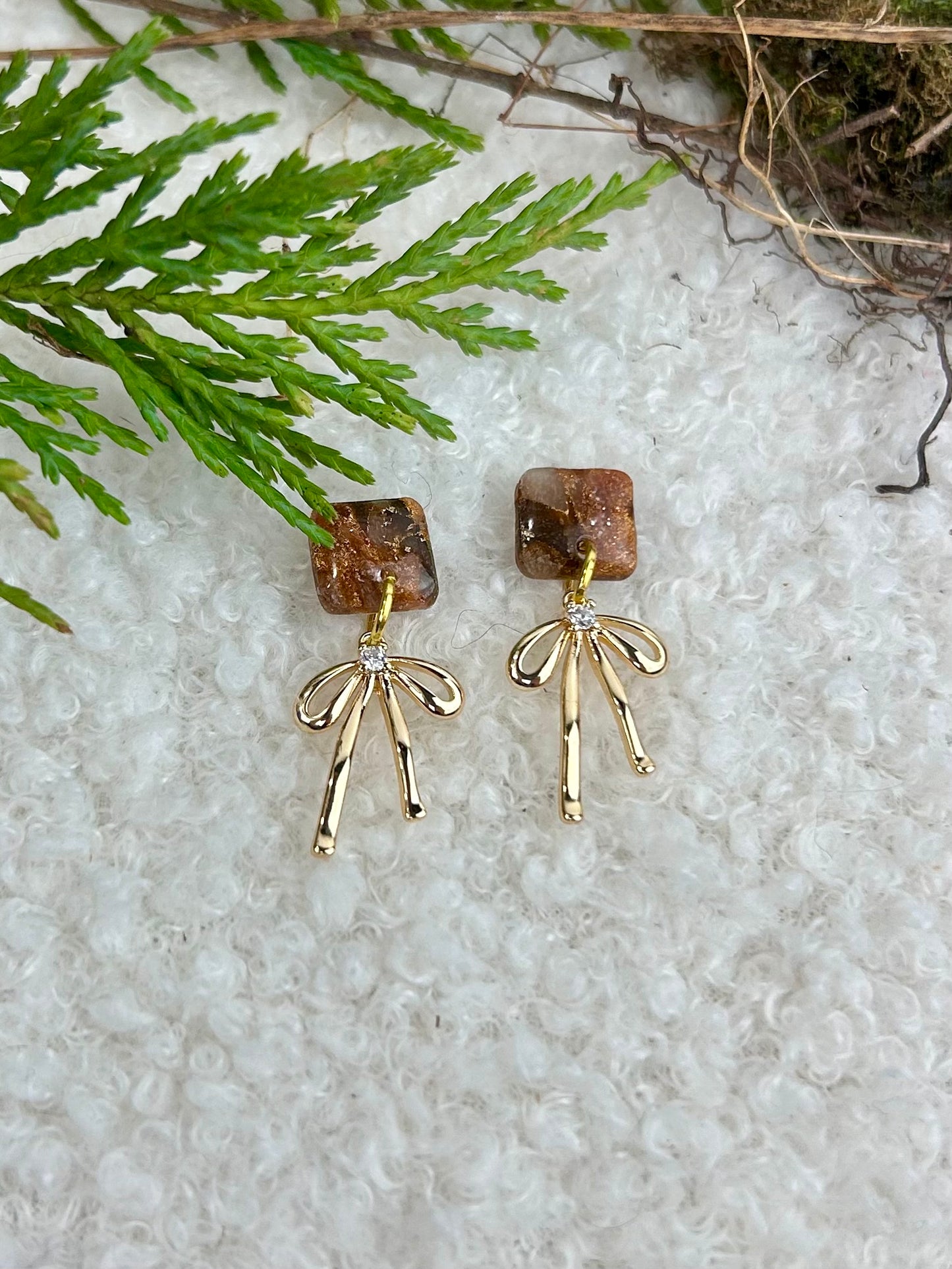Forest Floor Mini Bow Dangles