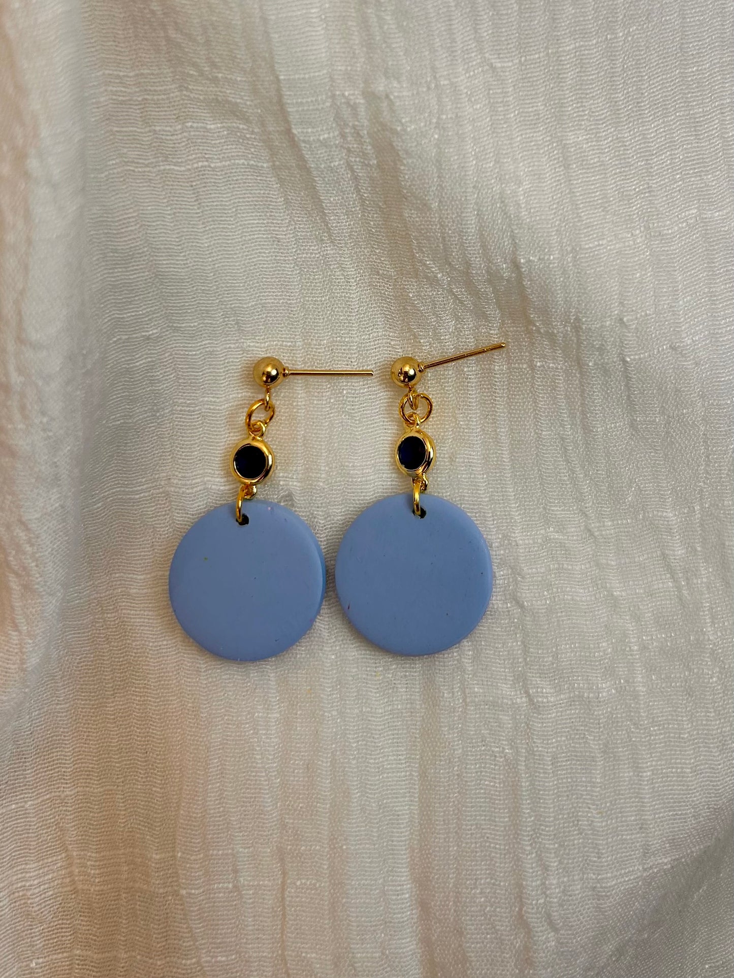 Blue Skies Round Dangles with sapphire  Blue Gem
