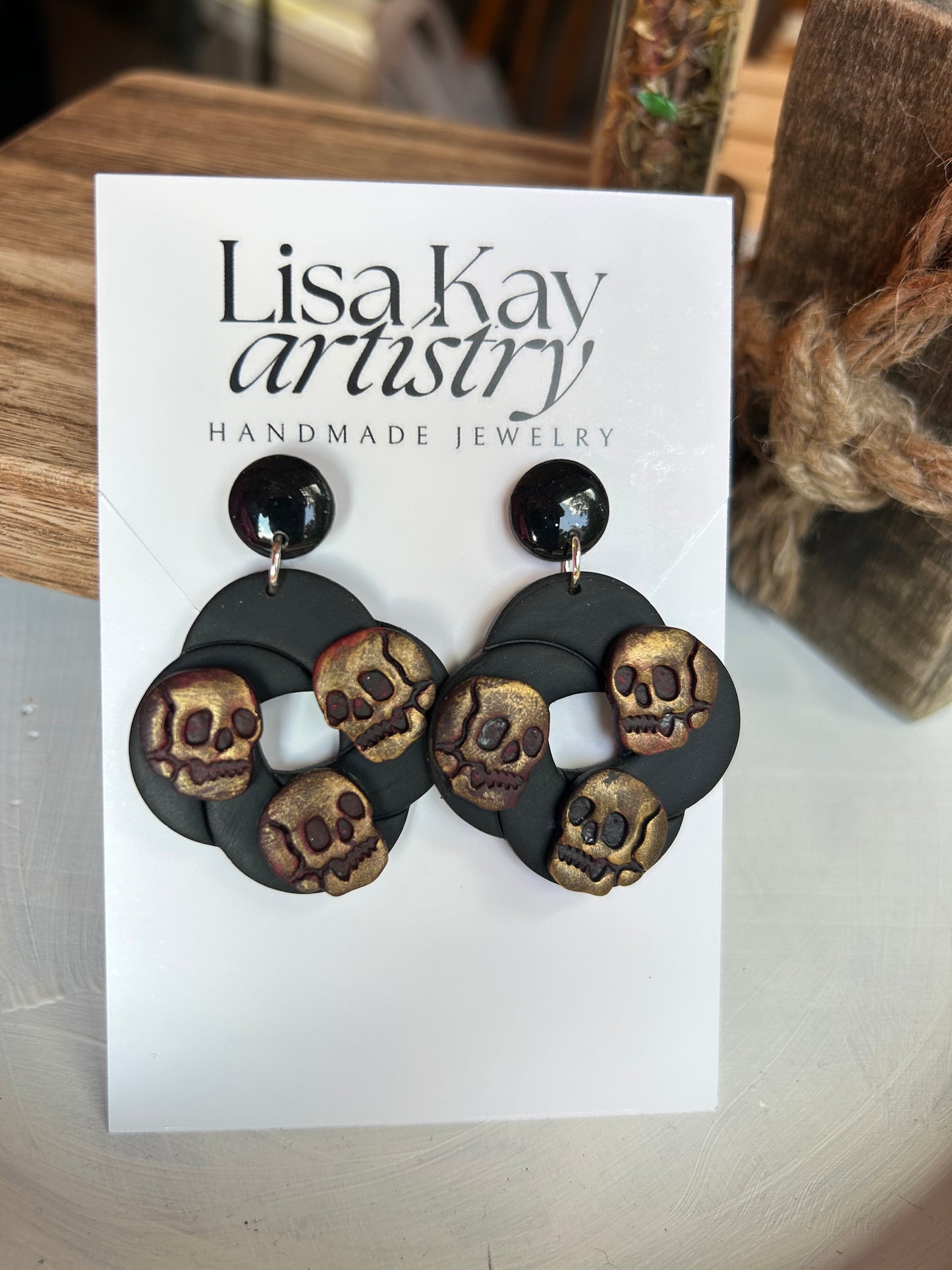 Trinity Skulls Statement Dangle Earrings