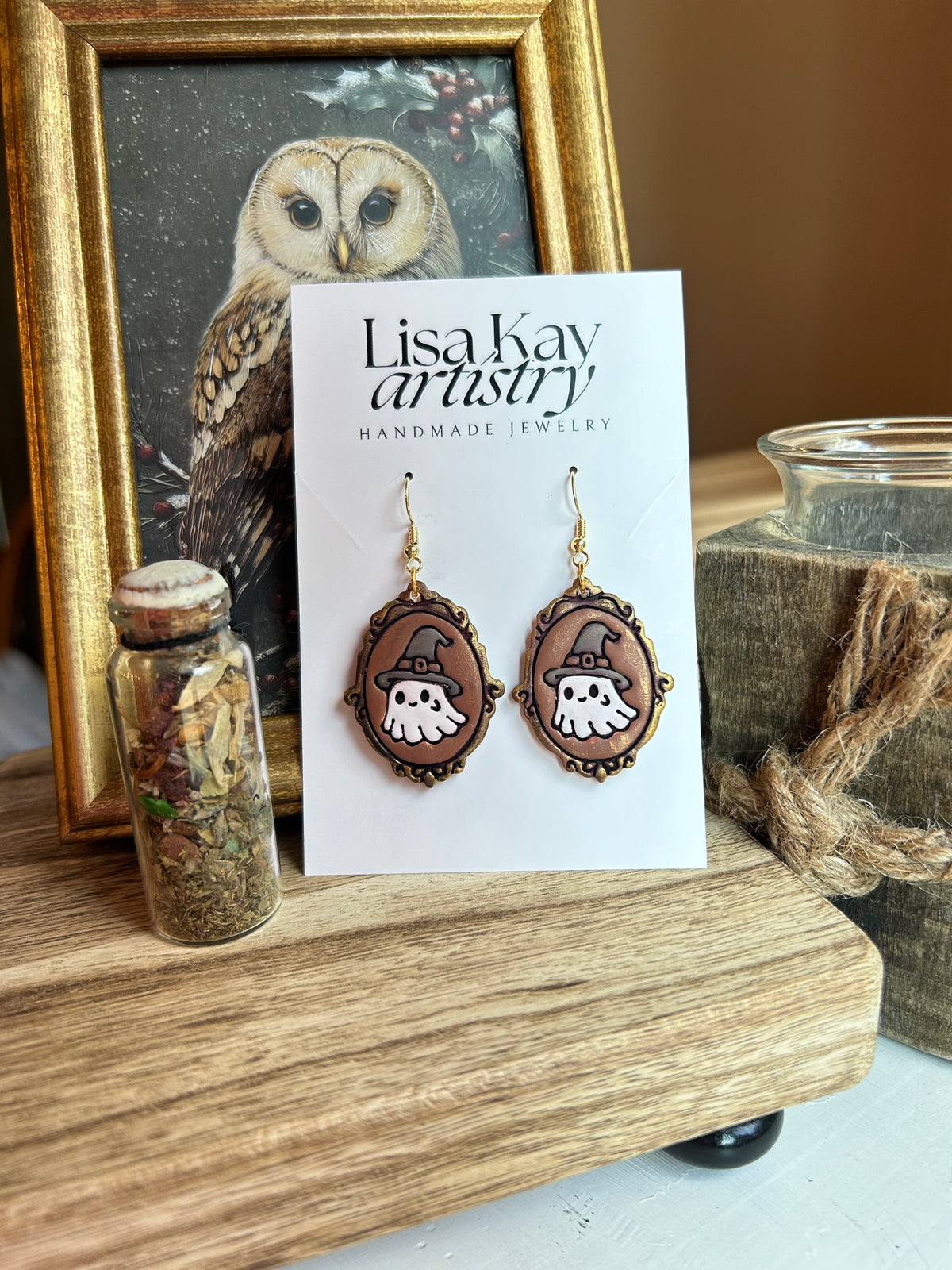 Velvet Specter Cameo Dangle Earrings