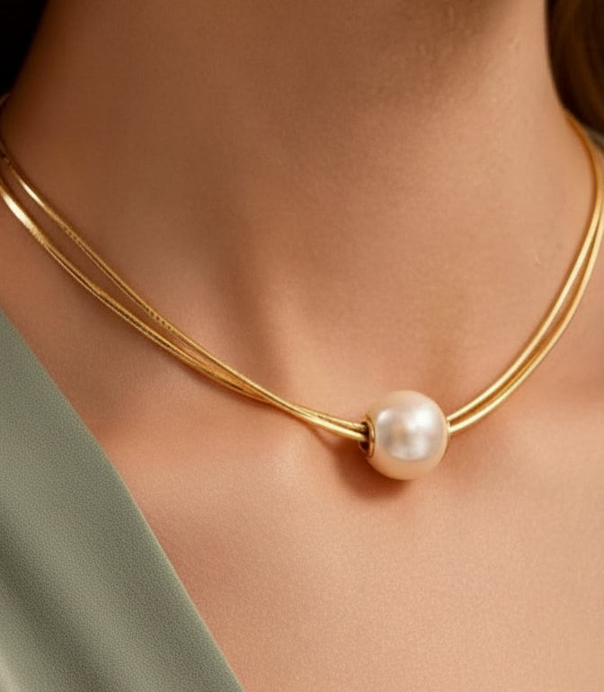 Pearl Necklaces in 18k Gold Plate, Tarnish Resistant