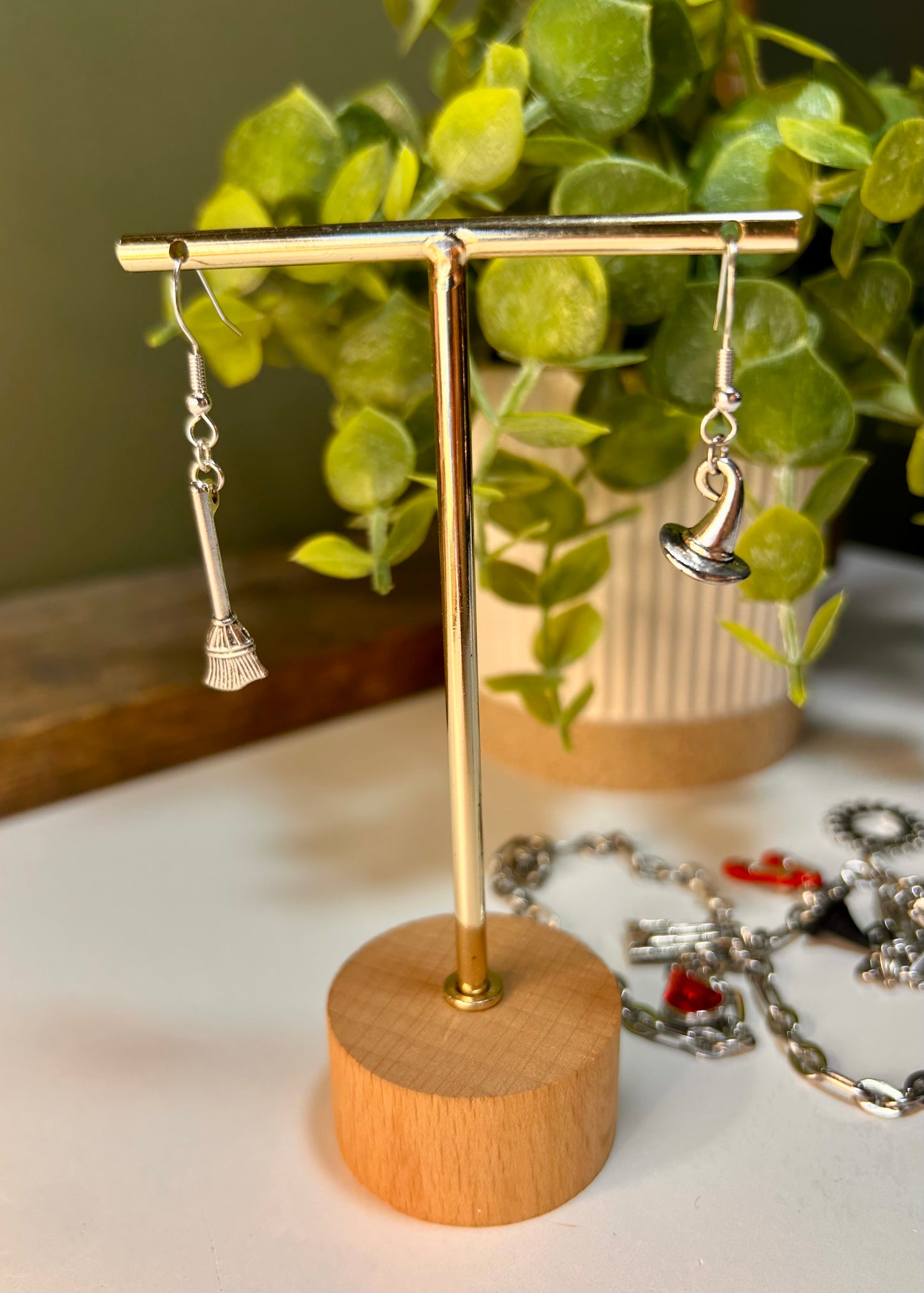 Wizard of Oz Charm Inspired Necklace, Earrings and Bracelet – Witch Hat, Broom, Ruby Slippers & More